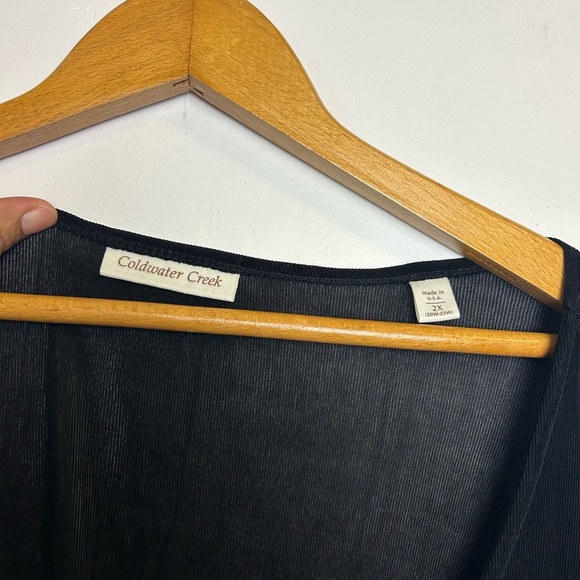 Coldwater Creek plus Size 2X Liquid FabricStretch Long Sleeve Blouse Witchy Goth - Picture 7 of 11